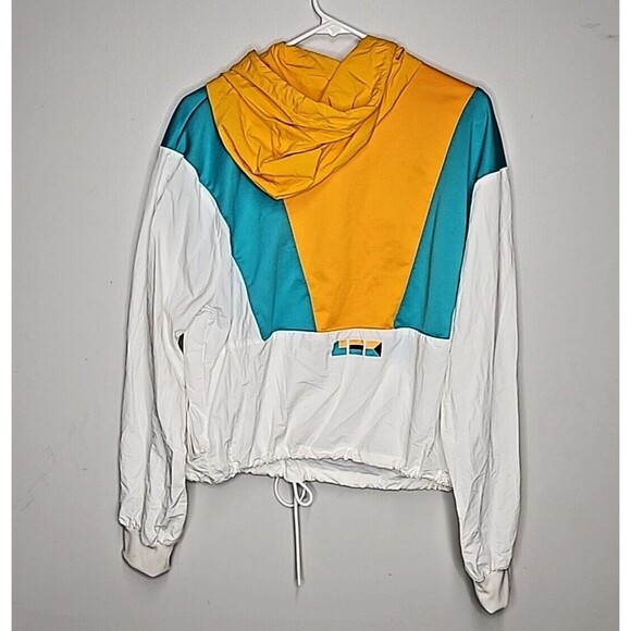 Reebok Gigi Hadid Jacket Womens Windbreaker Size M Blue Yellow White - Picture 5 of 12